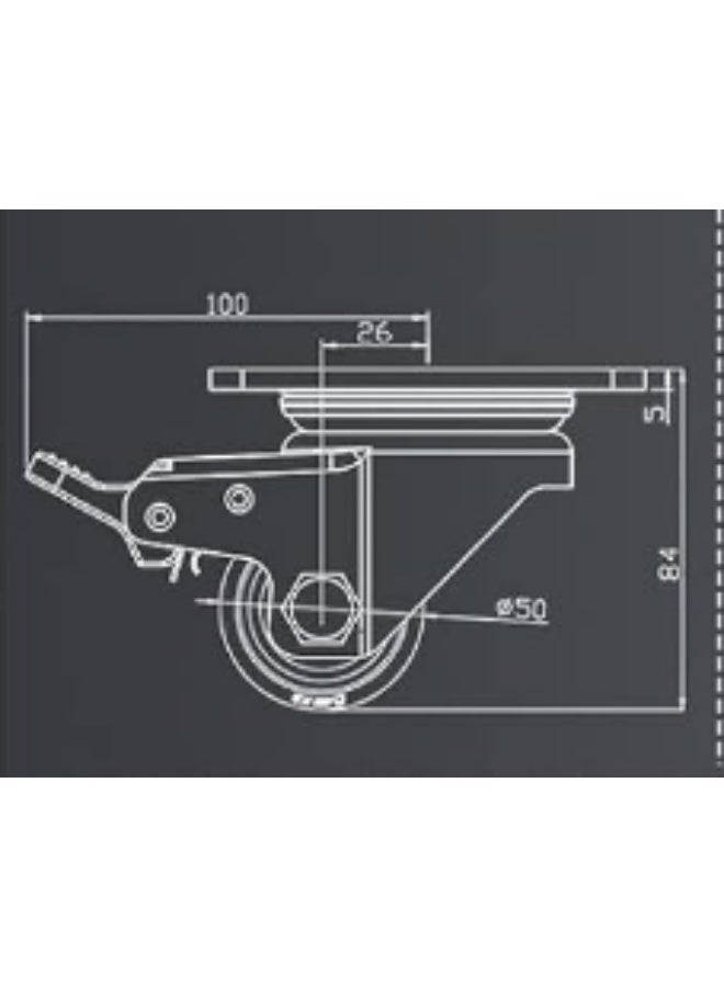 2-inch diameter swivel casters with brakes - Set of 4, extra wide, heavy load capacity 2200 lbs, low center of gravity, durable and quiet nylon casters for industrial use. - Image 4